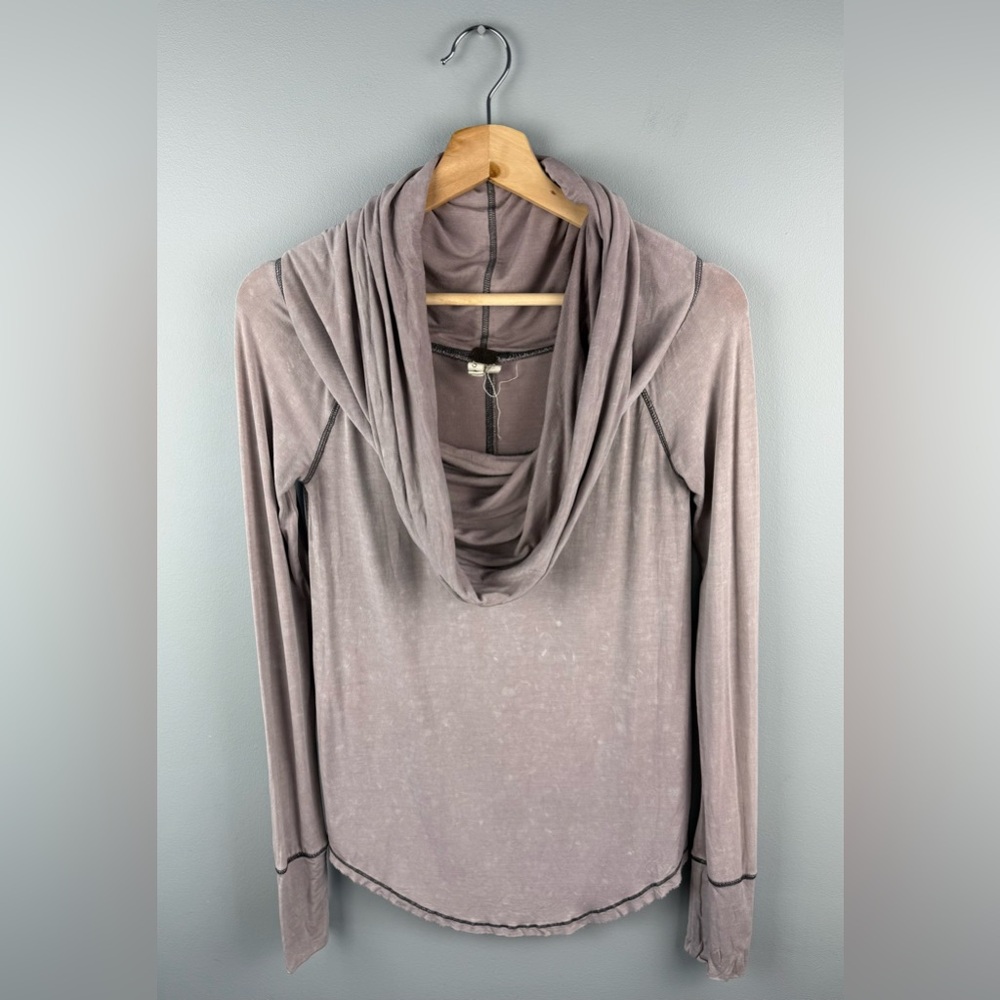 We The Free Mauve Cowl Neck Sweater
